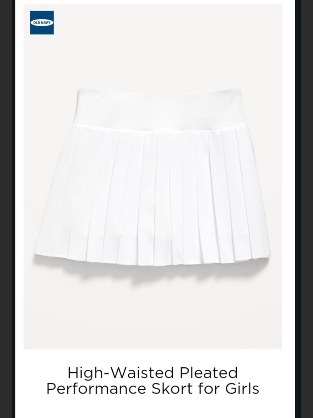 Old Navy White High-Waisted Pleated Skort for Girls